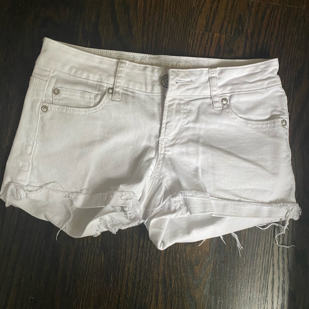 American eagle white high waisted shorty shorts